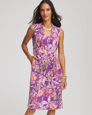 Floral Pleated Jersey Dress | Chico's